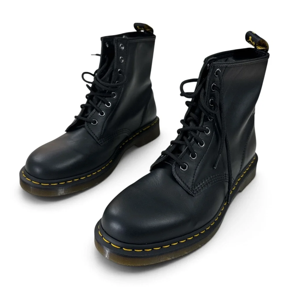 Dr. Martens 1460 Nappa Black Leather 8-Eye Combat Boots Mens 12 / Wm 13 NIB